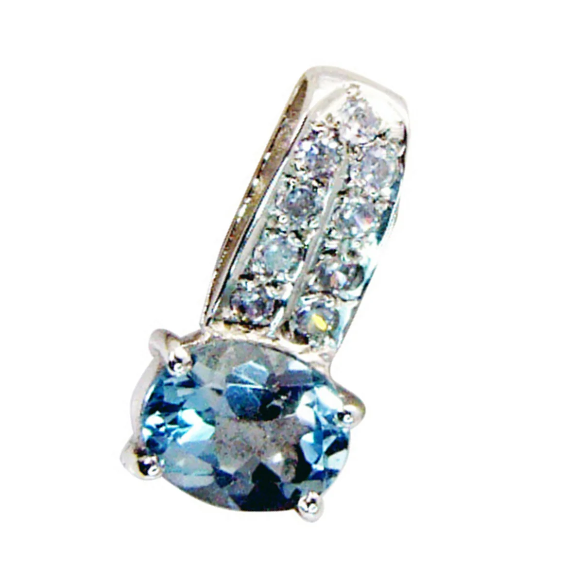 Blue Topaz Dainty Middle Eastern Sterling Silver multiple Victoria Contemporary Blue Pendant Jewellery - Image 3