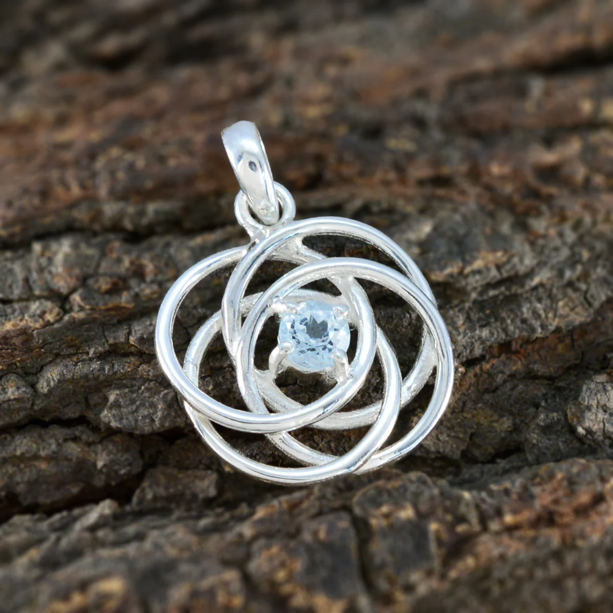 Blue Topaz Delicate Italian 92.5 Silver Solitaire Valentina antique Blue Pendant Jewellery - Image 3