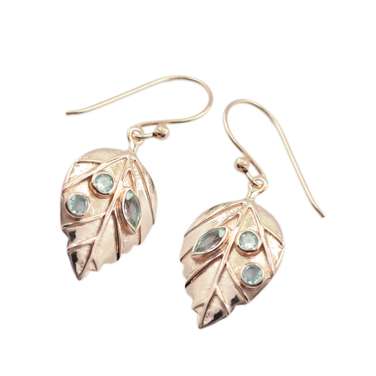 Blue Topaz Egyptian Ines multiple Dangle Blue 92.5 Silver Earring - Image 2