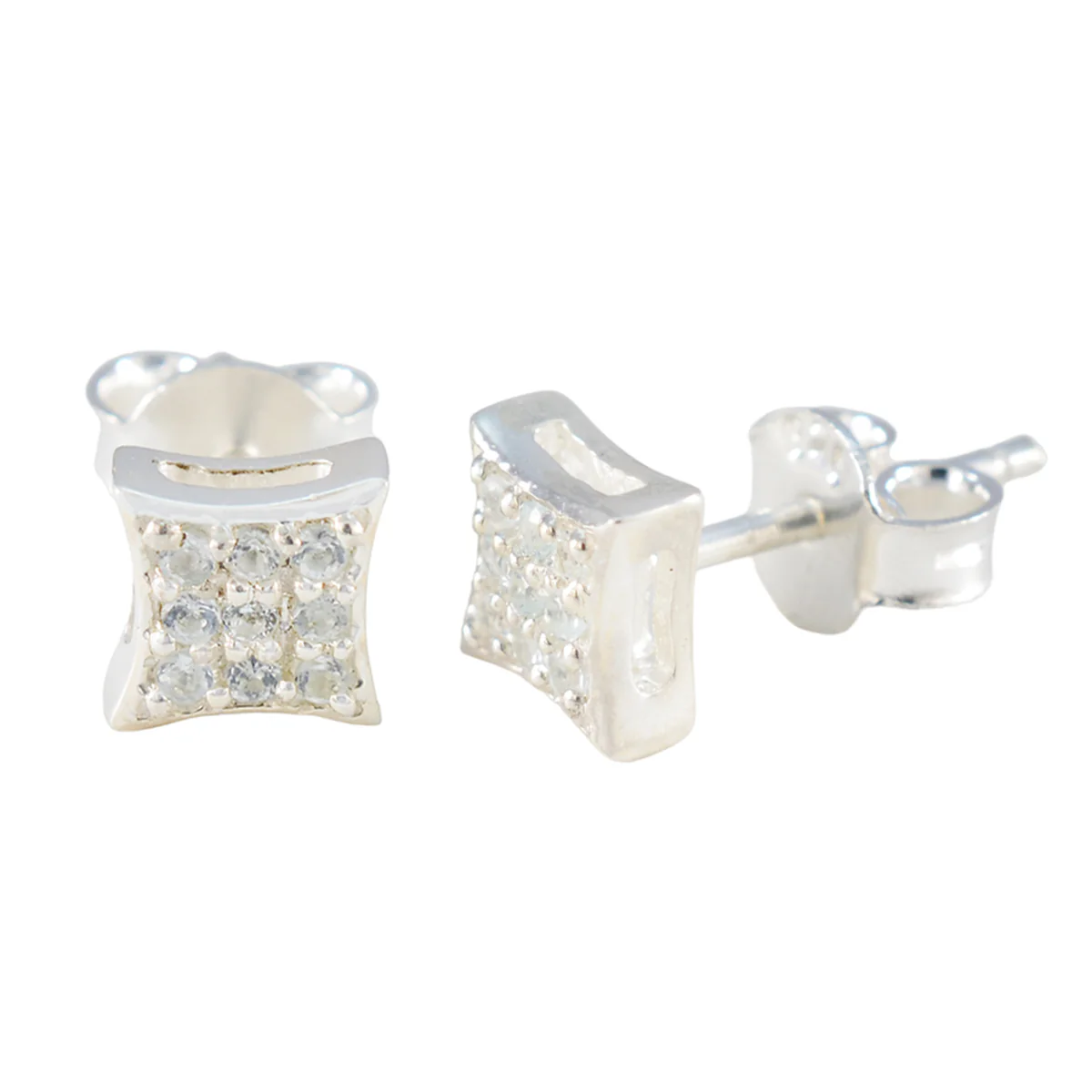 Blue Topaz Egyptian Victoria multiple Stud Blue 925 Sterling Silver Earring - Image 2