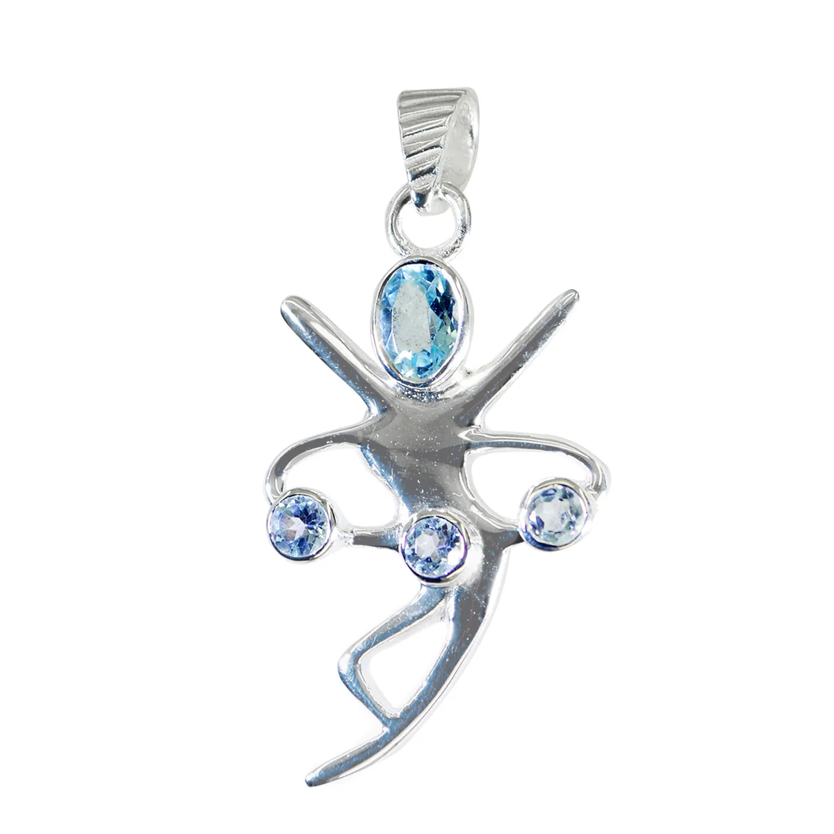 Blue Topaz Essential Russian 92.5 Silver quarter Grace Love Blue Pendant Jewellery