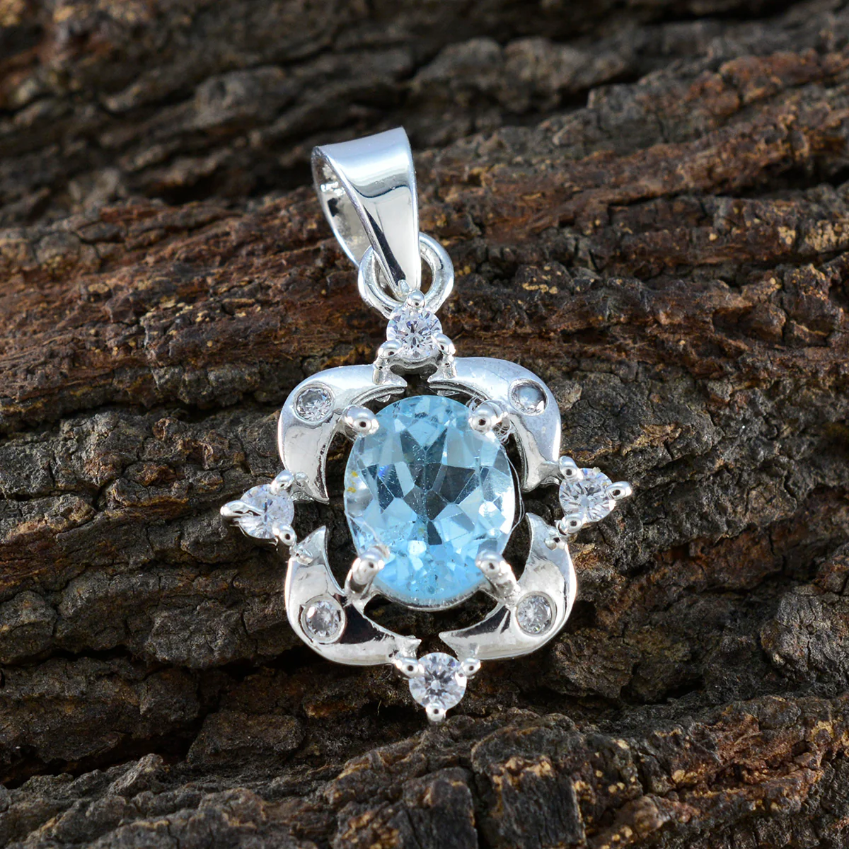 Blue Topaz Featherlight African Silver multiple Zoey valentine Blue Pendant Jewelry - Image 3