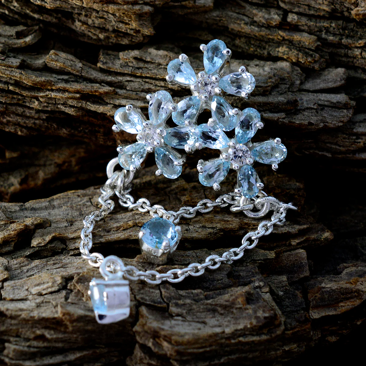 Blue Topaz Featherlight Moroccan 925 Silver multiple Emily Armor Blue Pendant Jewelry - Image 3