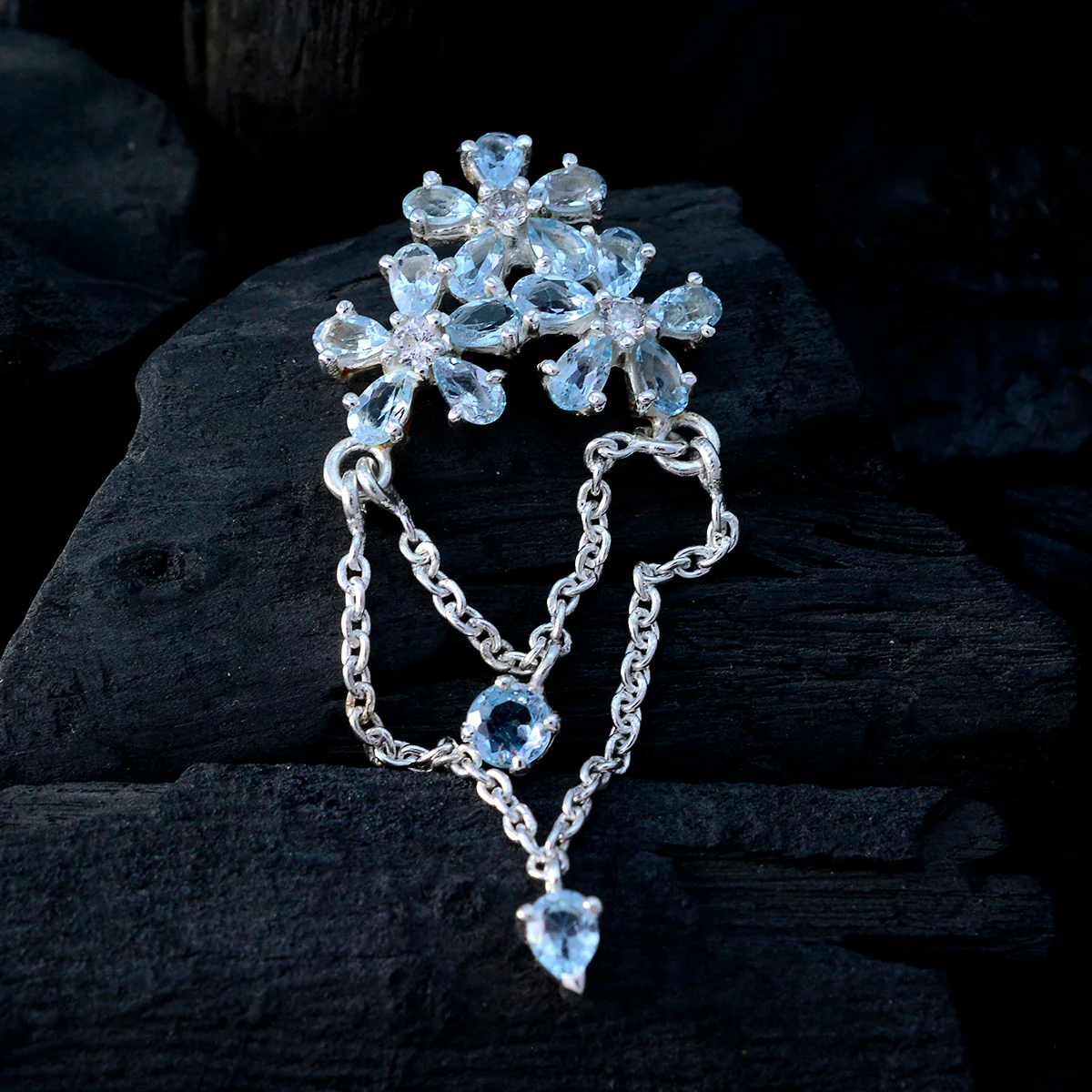 Blue Topaz Featherlight Moroccan 925 Silver multiple Emily Armor Blue Pendant Jewelry - Image 4