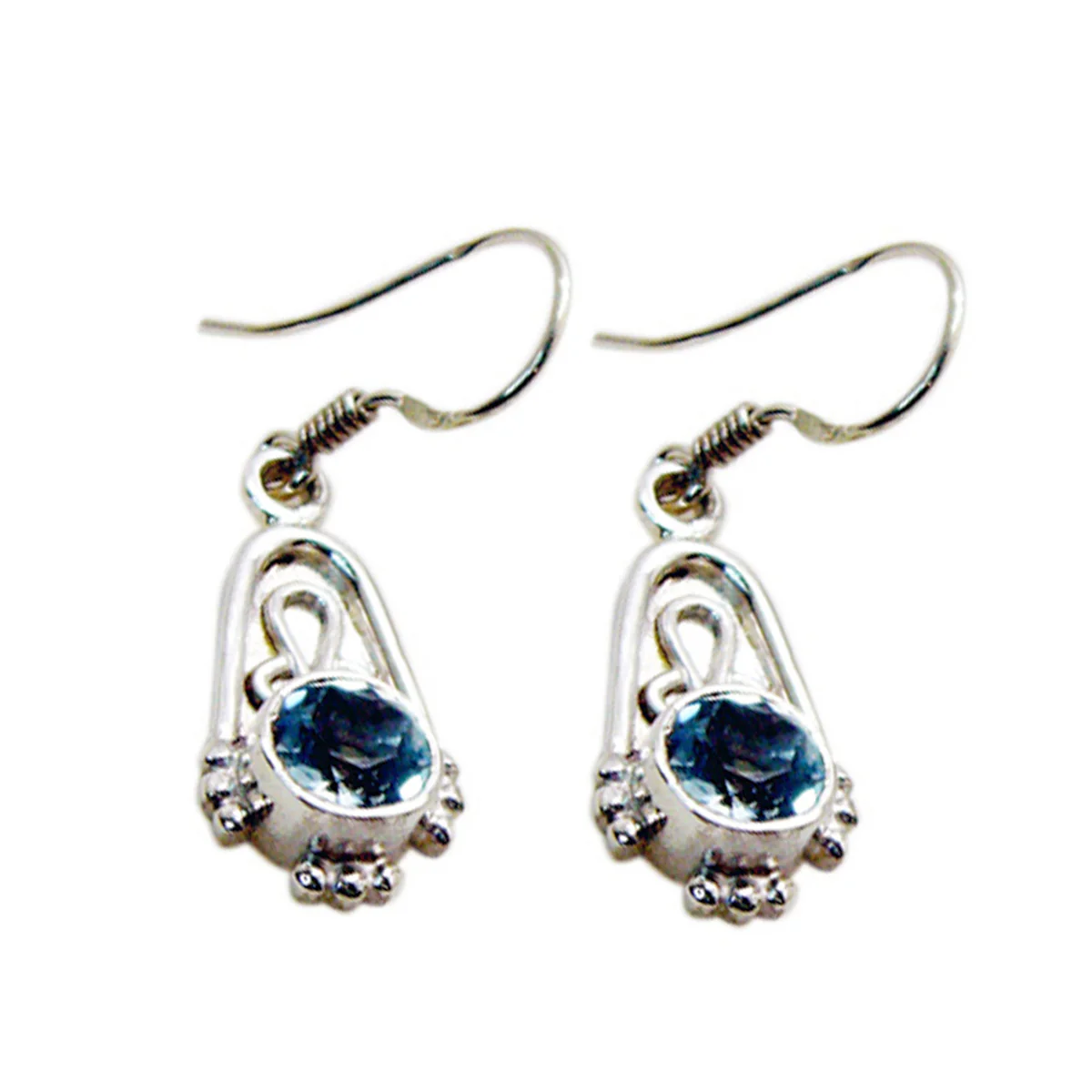 Blue Topaz Italian Camila multiple Dangle Blue Sterling Silver Earring