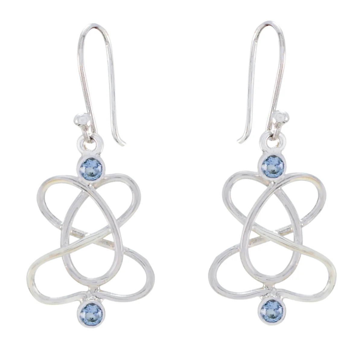 Blue Topaz Moroccan Abigail multiple Dangle Blue Silver Earring