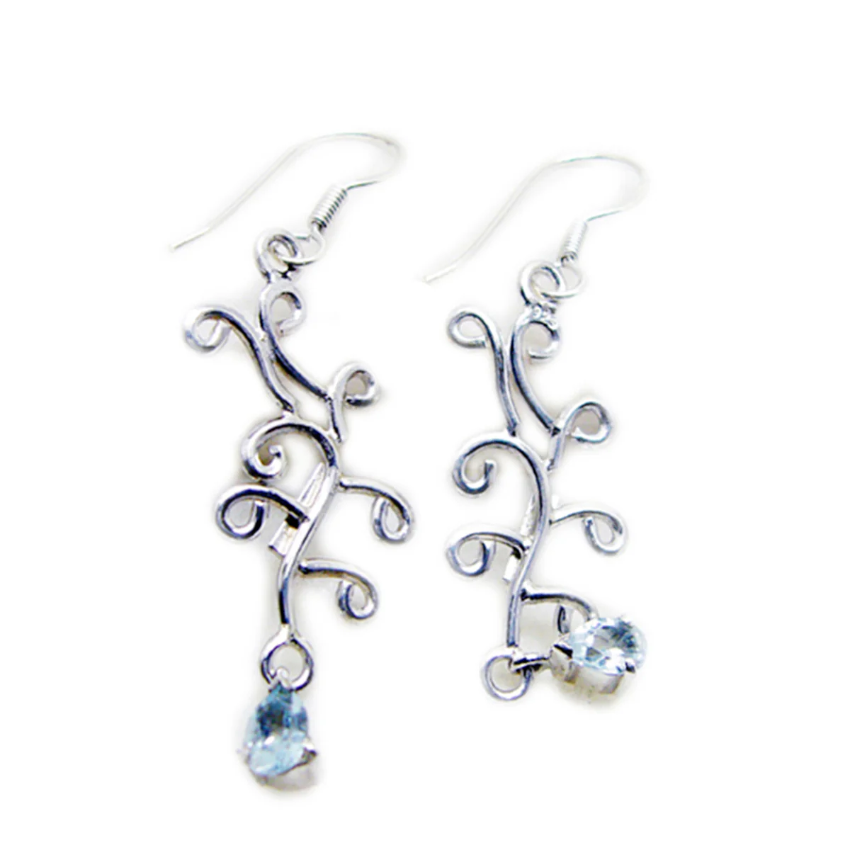 Blue Topaz Moroccan Ana multiple Dangle Blue Sterling Silver Earring