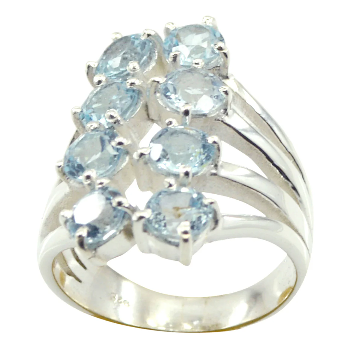 Blue Topaz octa African 92.5 Silver Blue Gemstone Eye-catching Contemporary Ring Jewellery - Image 2