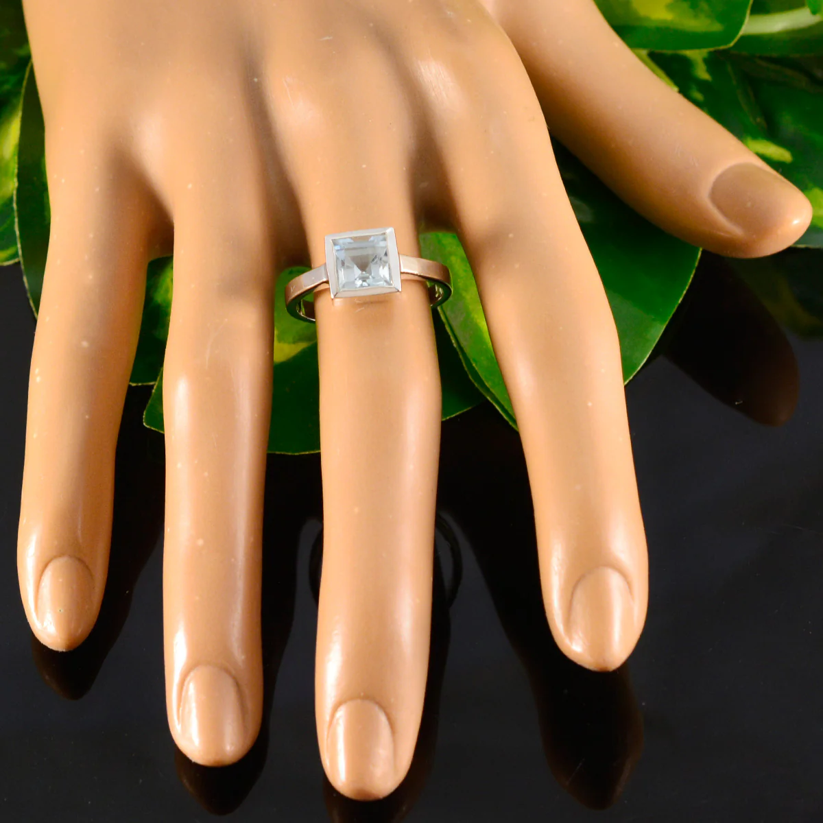 Blue Topaz Solitaire African 925 Silver Blue Gemstone Featherlight Artisan Ring Jewelry - Image 5