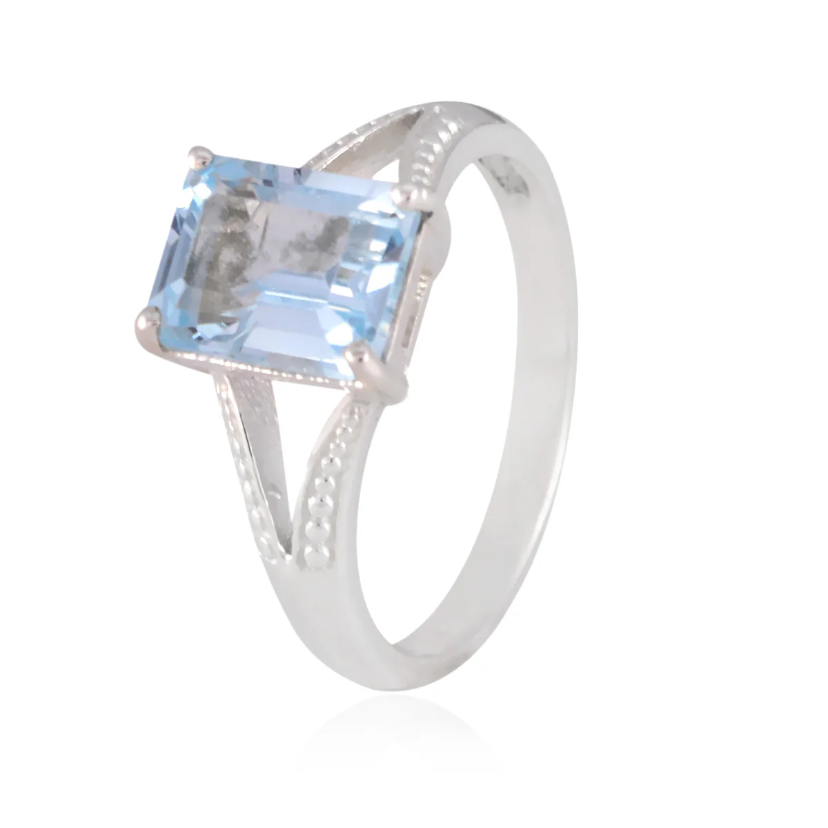 Blue Topaz Solitaire American 925 Sterling Silver Blue Gemstones Whisper-thin Boho Ring Jewelry - Image 2