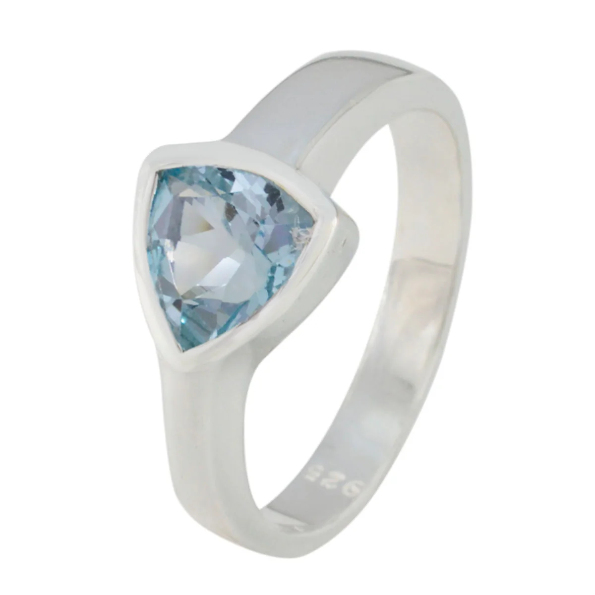 Blue Topaz Solitaire Egyptian 92.5 Silver Blue Gemstone Tiny Artisan Ring Jewelry - Image 2