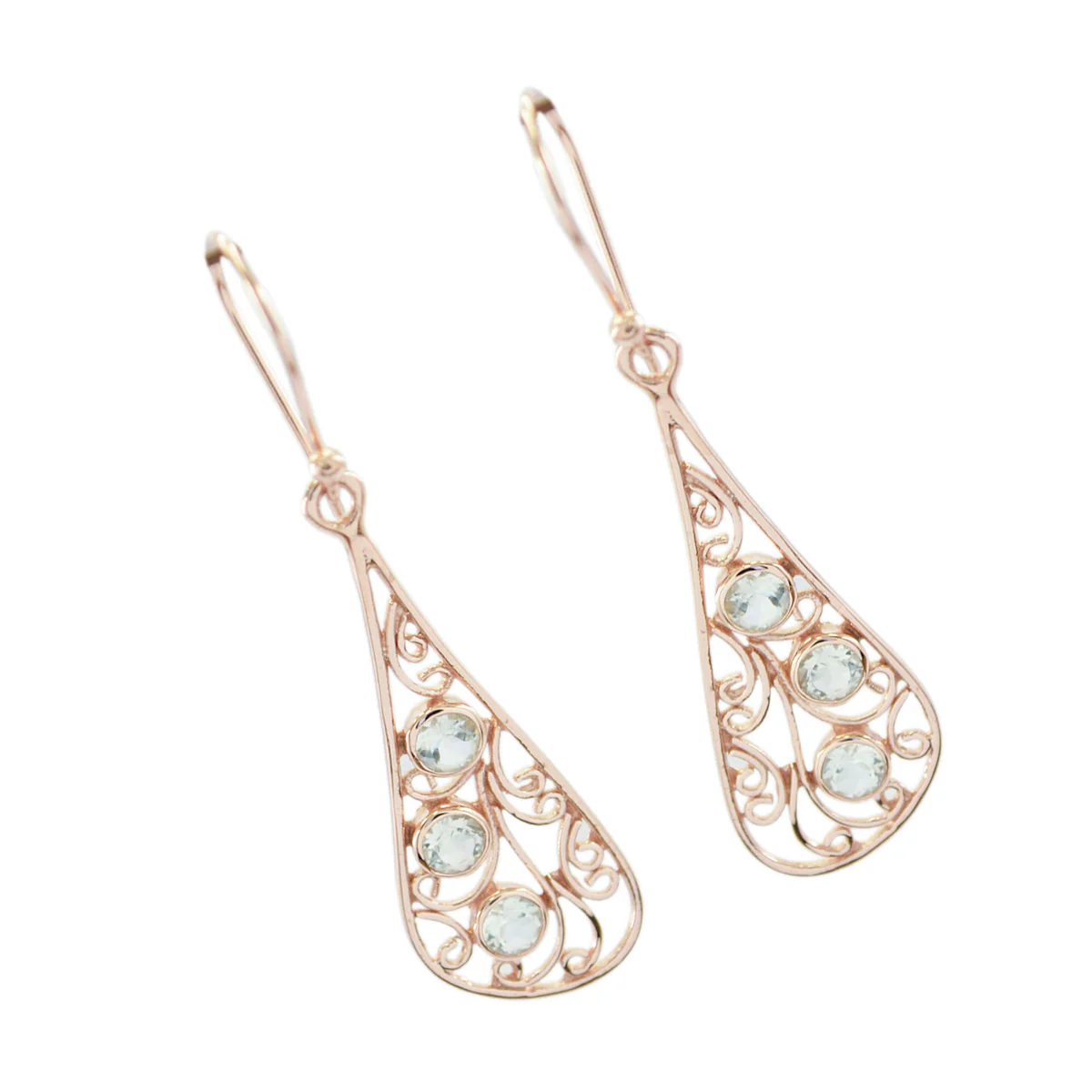 Blue Topaz Spanish Chloe multiple Dangle Blue Sterling Silver Earring - Image 3