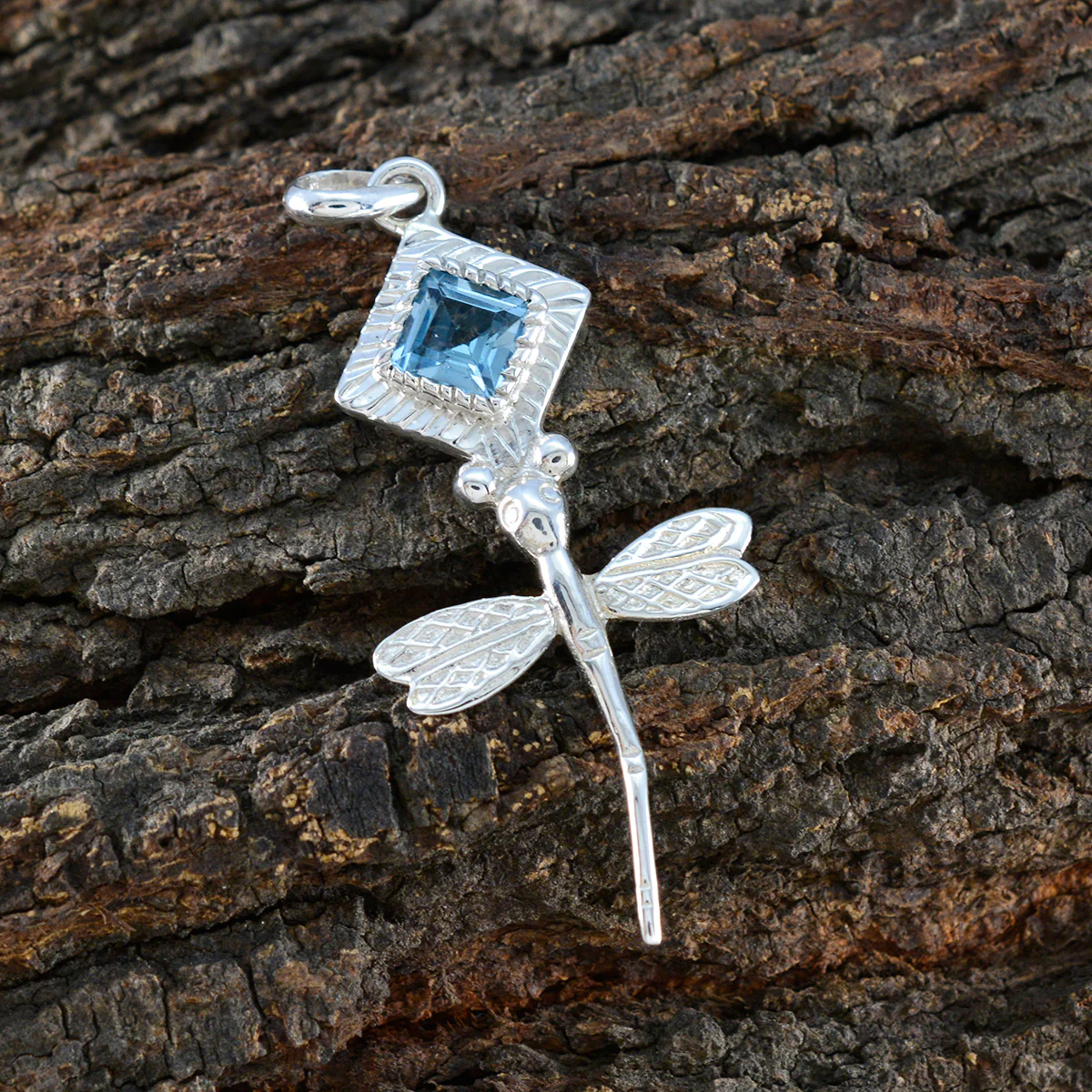 Blue Topaz Whisper-thin Latin American Silver Solitaire Ellie Sophisticated Blue Pendant Jewelry - Image 4