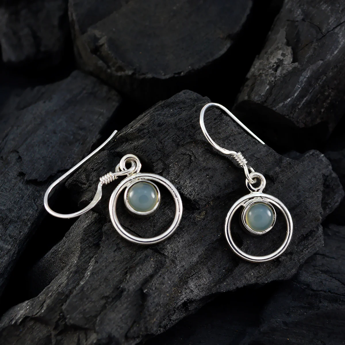 Chalcedony Italian Amelia multiple Dangle Blue 925 Sterling Silver Earring - Image 2