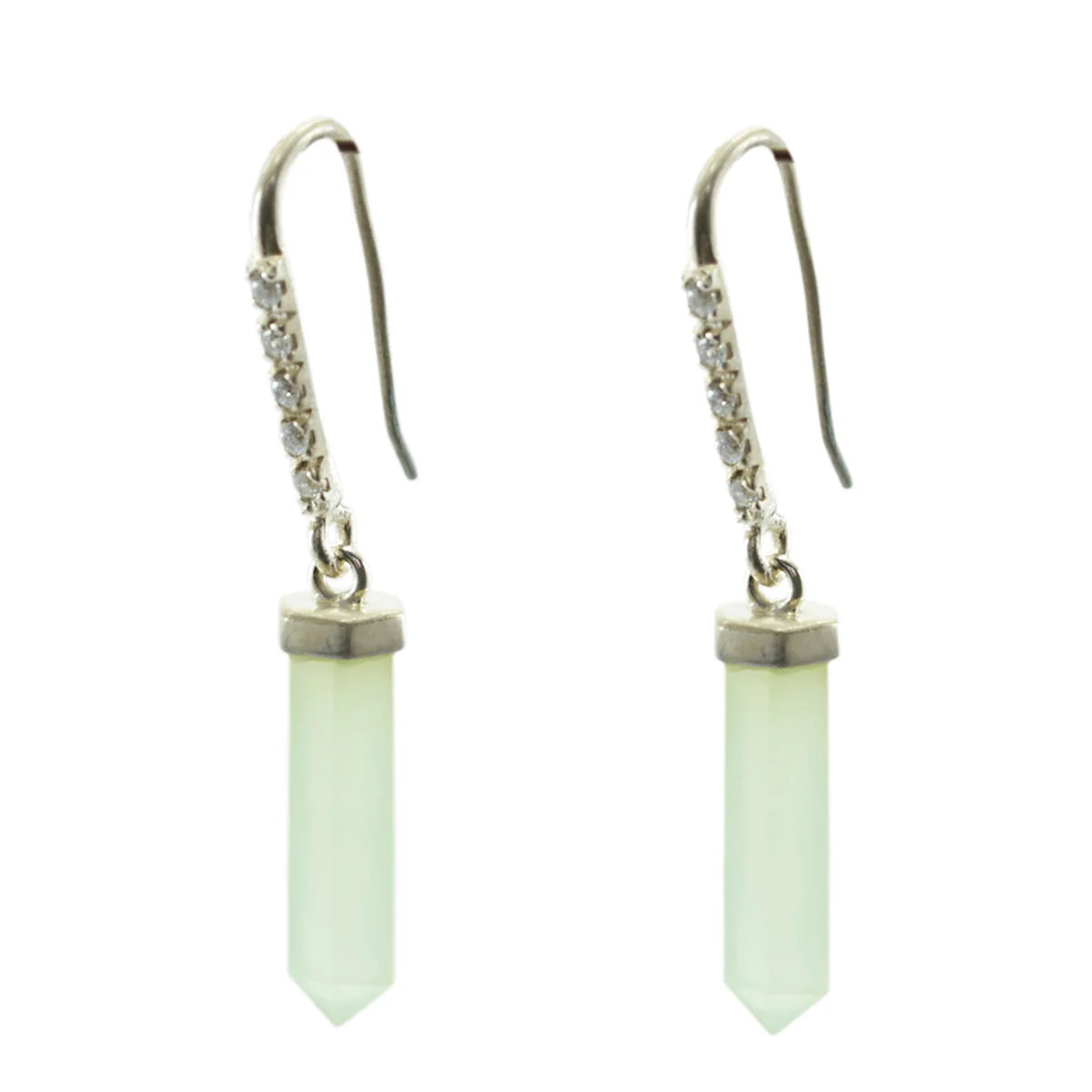 Chalcedony Mexican Inès multiple Dangle Blue 925 Silver Earring