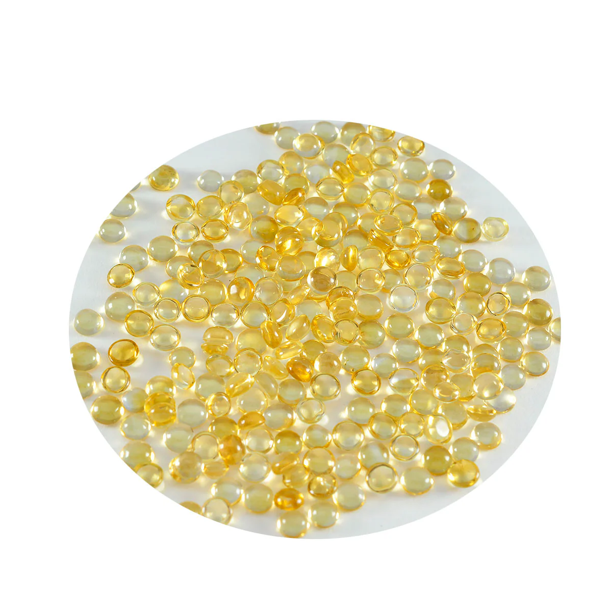 Citrine 10PC Tiny 3x3 MM Round Cabochon Yellow Lustrous semi Precious Loose Gemstone - Image 2