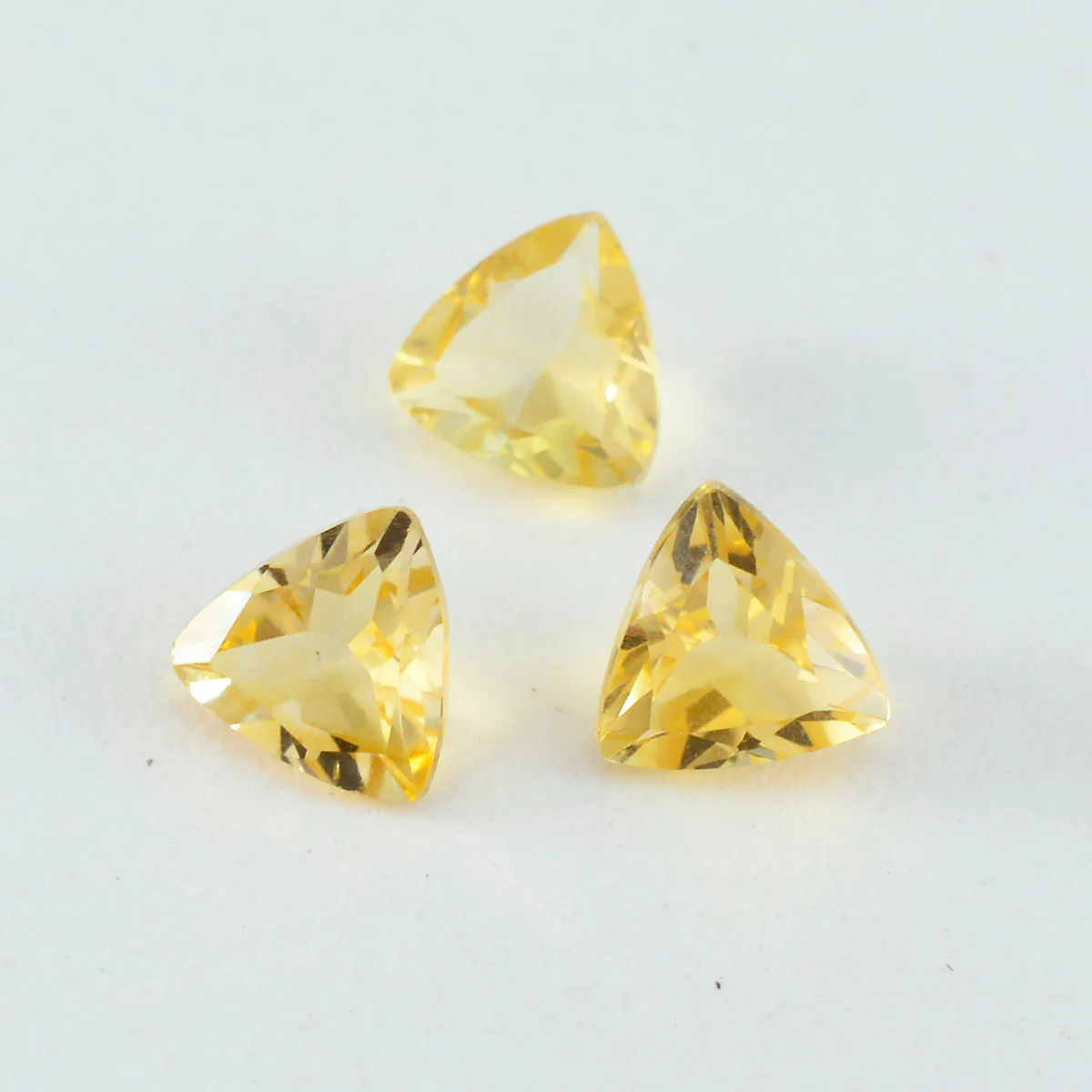 Citrine 1PC Chunky 14x14 MM Triangle Faceted Yellow Genuine Semi Precious Loose Gems - Image 2