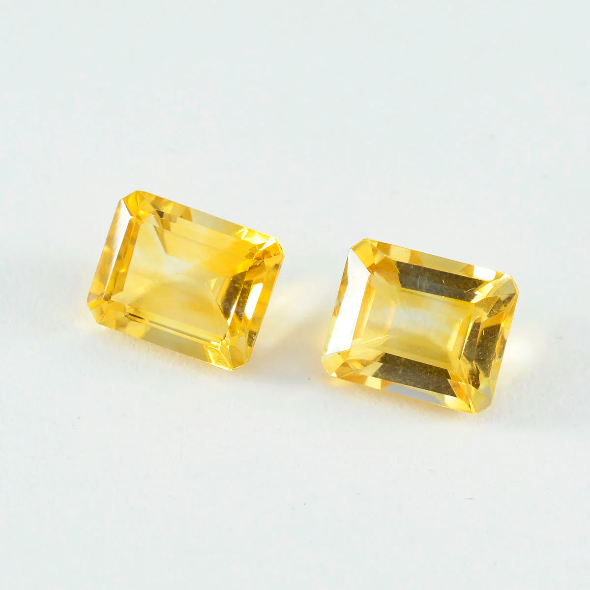 Citrine 1PC Chunky 15x20 MM Emerald Faceted Yellow Brilliant Semi Precious Loose Gems