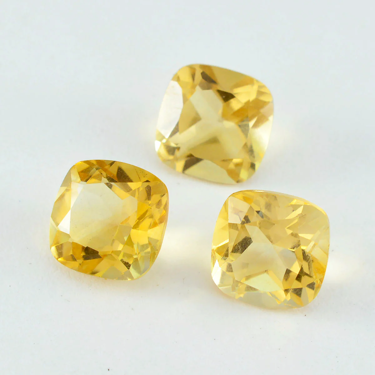 Citrine 1PC Large 10x10 MM Cushion Faceted Yellow Shine Semi Precious Loose Gems - Image 3