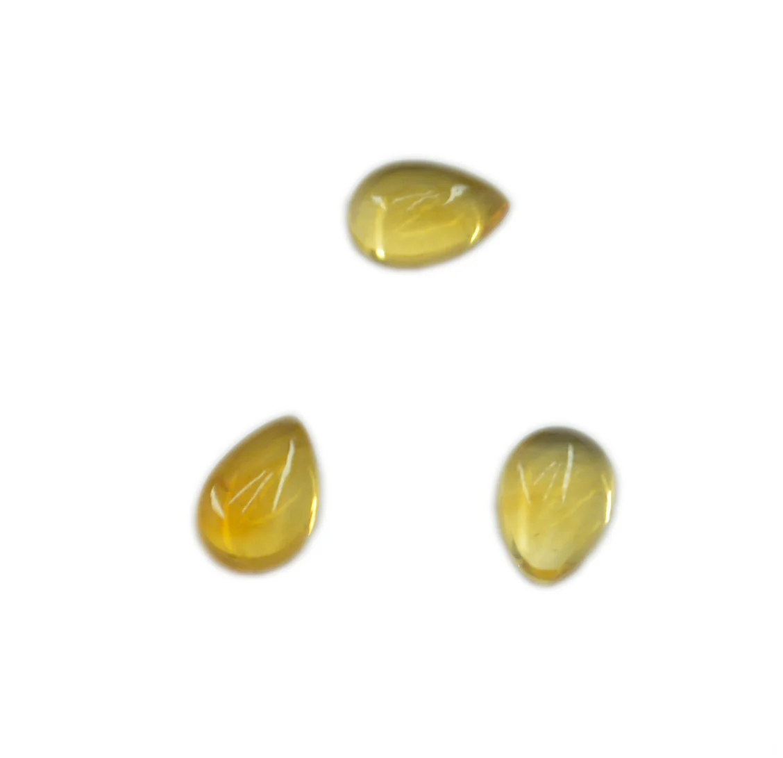 Citrine 1PC Large 10x12 MM Pear Cabochon Yellow Lustrous semi Precious Loose Gemstone - Image 2