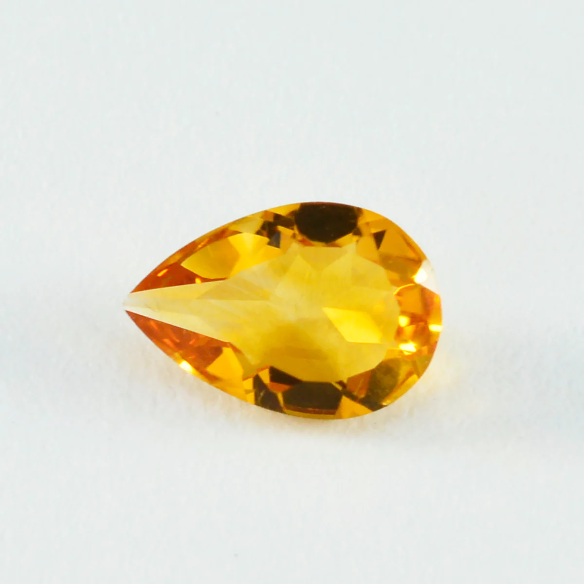 Citrine 1PC Large 8x12 MM Pear Faceted Yellow Fiery Semi Precious Loose Gemstone - Image 2