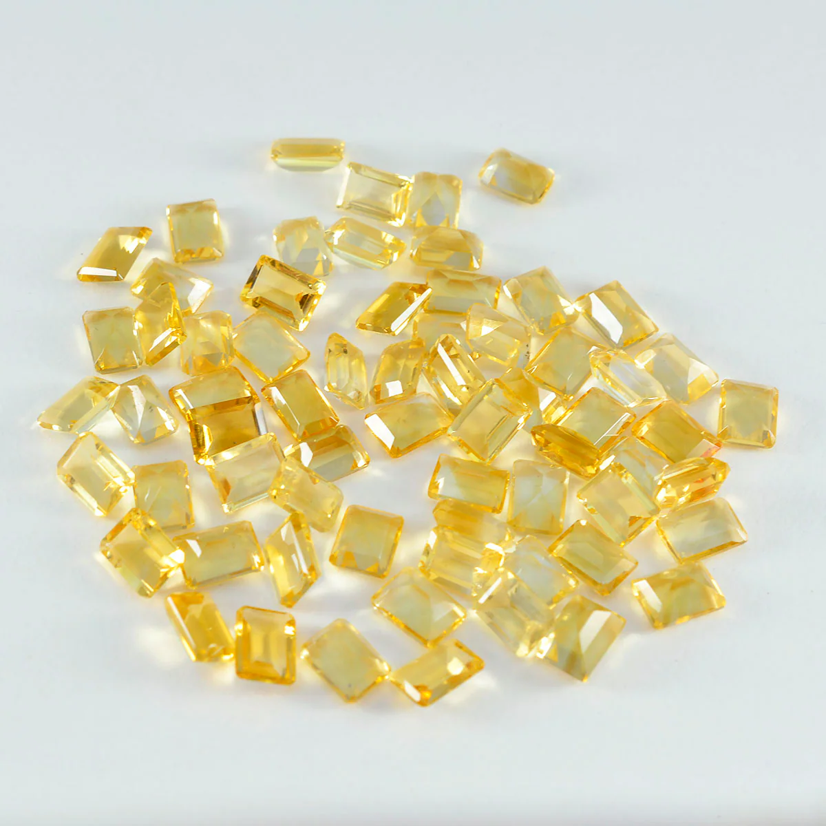Citrine 1PC Medium 7x10 MM Emerald Faceted Yellow Shine Semi Precious Loose Gems - Image 4