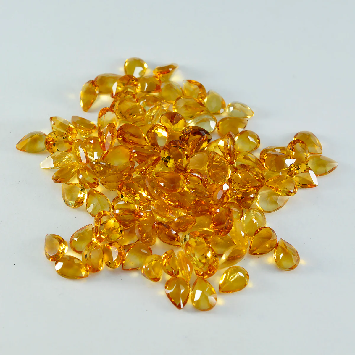 Citrine 1PC Small 7x9 MM Pear Faceted Yellow Natural Semi Precious Loose Gemstone - Image 2