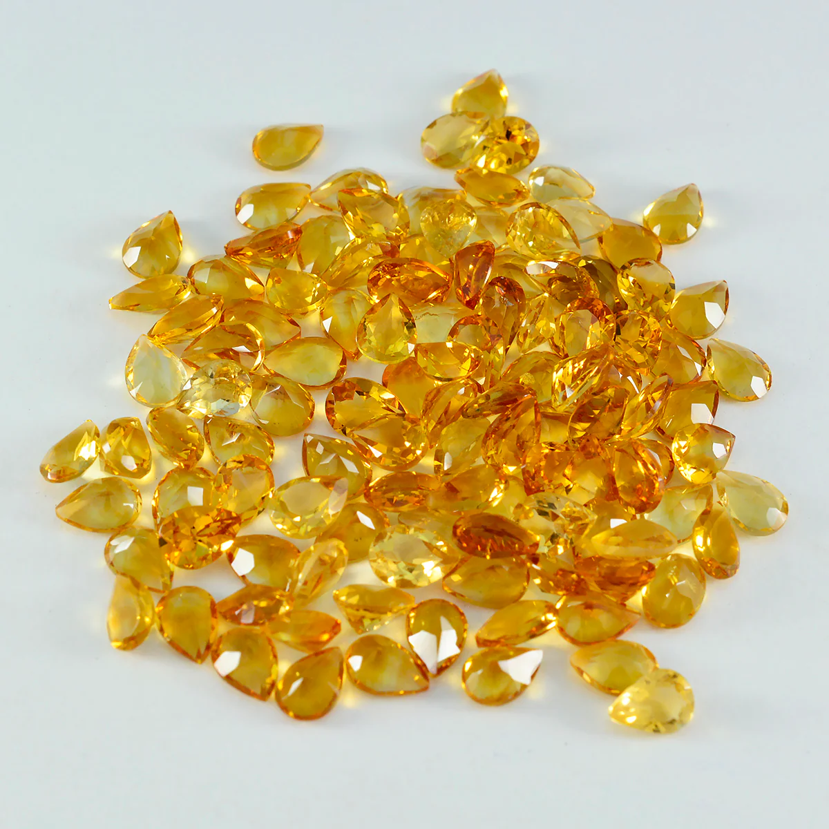 Citrine 1PC Small 7x9 MM Pear Faceted Yellow Natural Semi Precious Loose Gemstone - Image 3