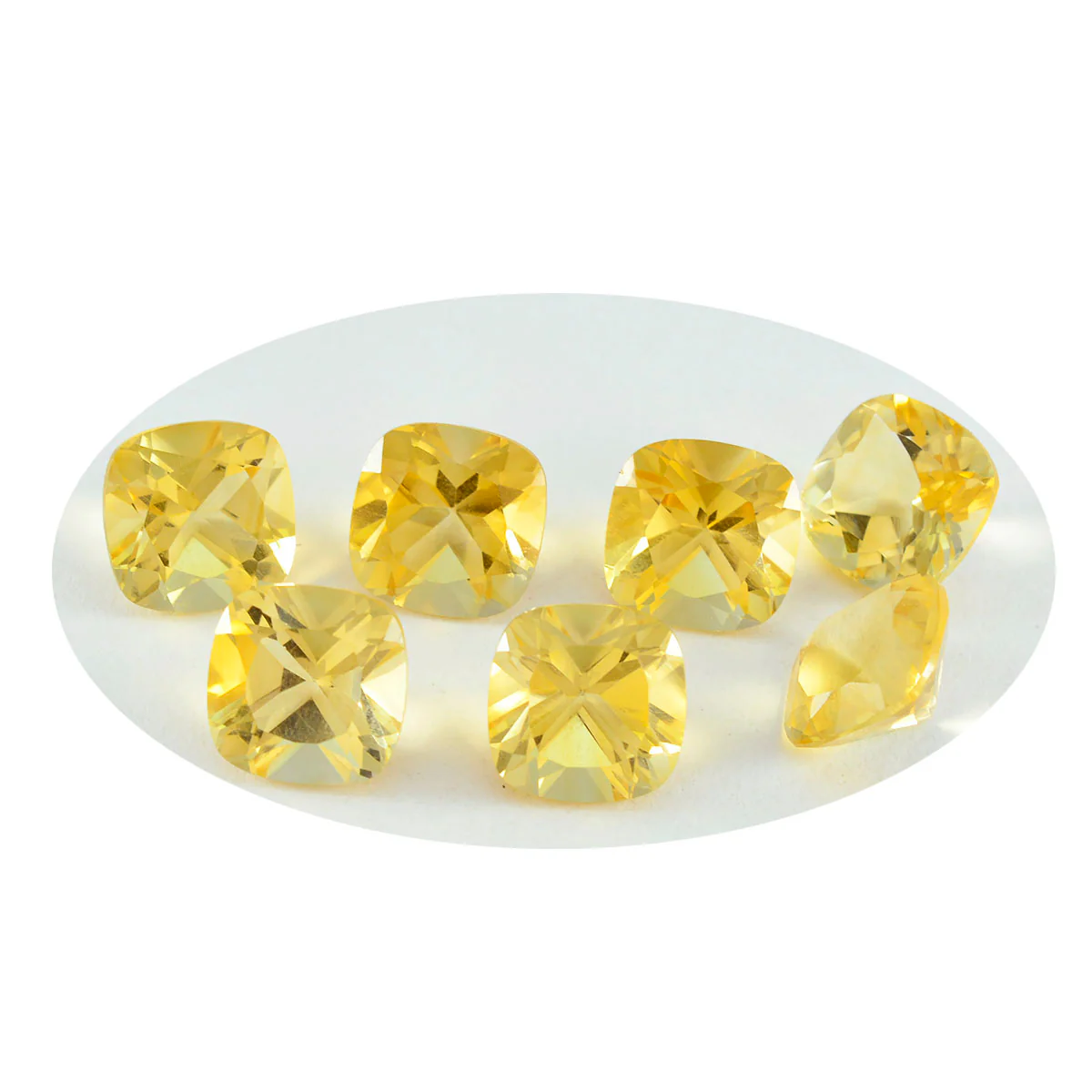 Citrine 1PC Small 8x8 MM Cushion Faceted Yellow Luster Semi Precious Loose Gemstones - Image 2