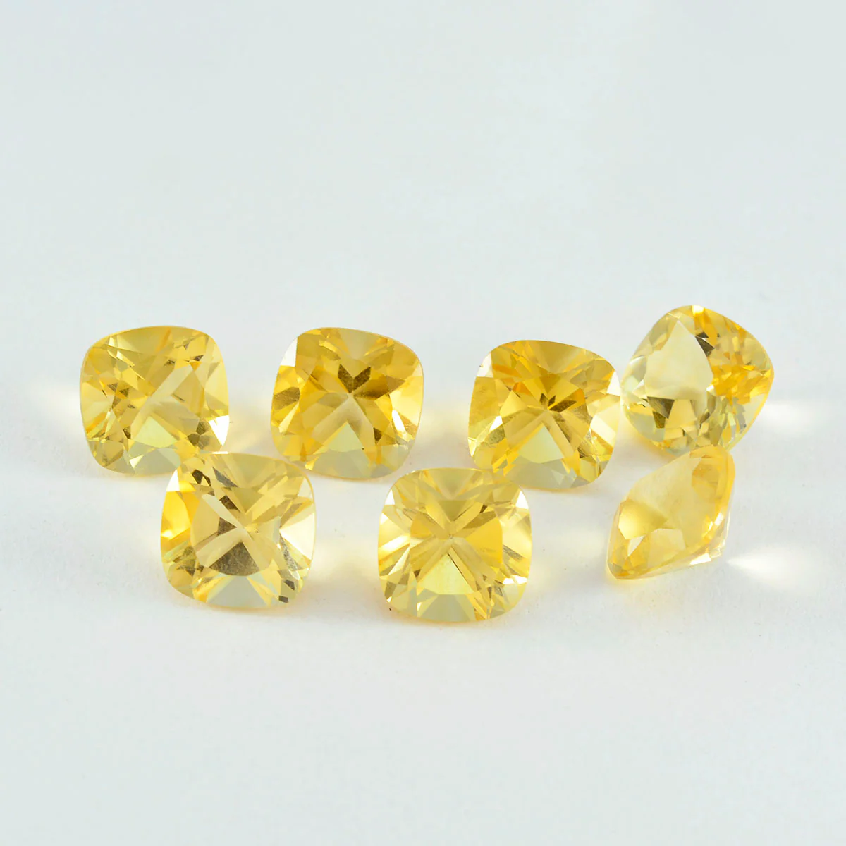 Citrine 1PC Small 8x8 MM Cushion Faceted Yellow Luster Semi Precious Loose Gemstones - Image 3