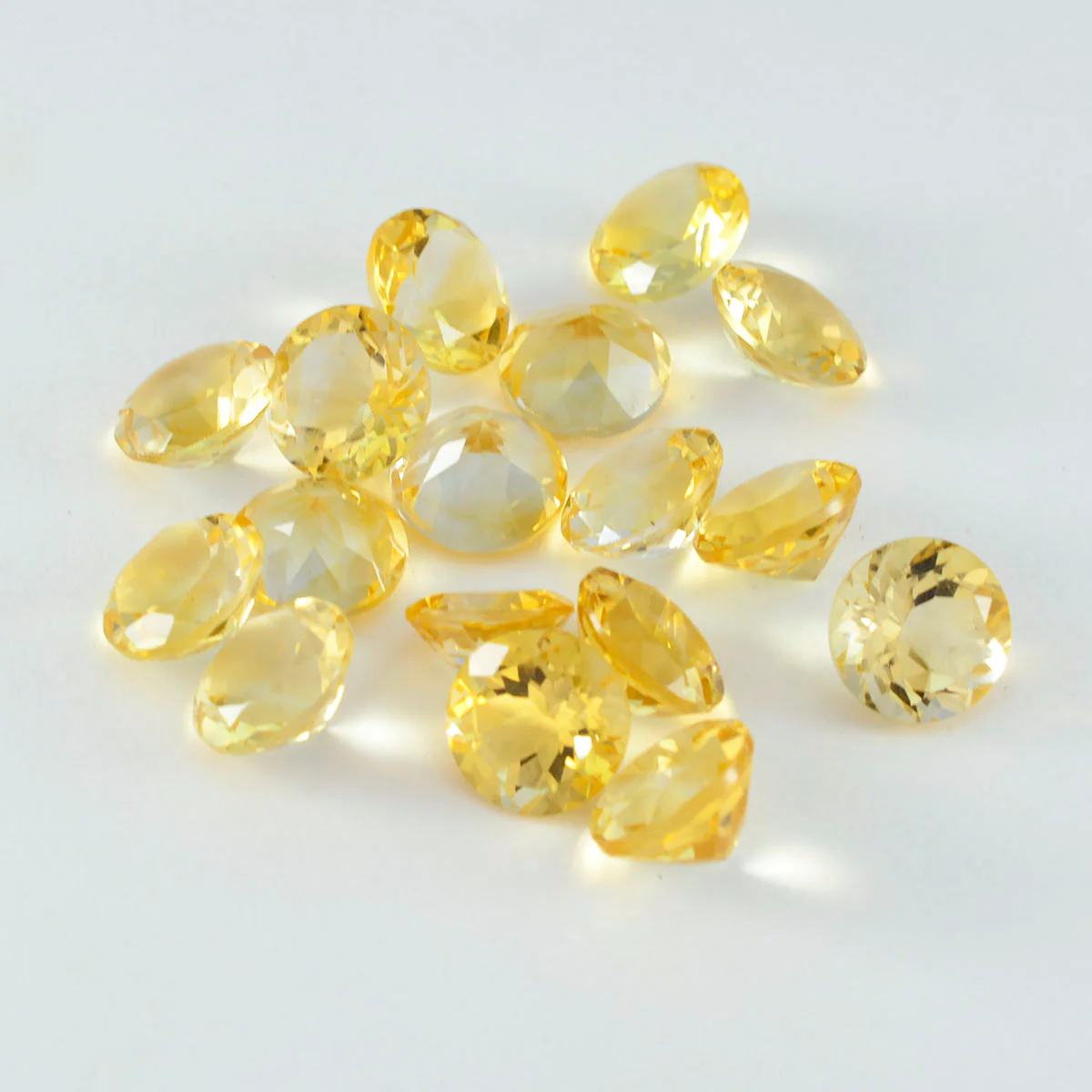 Citrine 1PC Small 8x8 MM Round Faceted Yellow Luster Semi Precious Loose Gemstones - Image 3