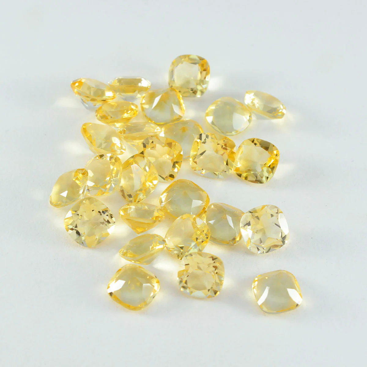 Citrine 1PC Tiny 5x5 MM Cushion Faceted Yellow Sparkling Semi Precious Gems - Image 2