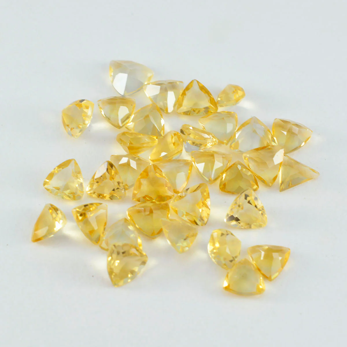 Citrine 1PC Tiny 5x5 MM Triangle Faceted Yellow Sparkling Semi Precious Gems - Image 2
