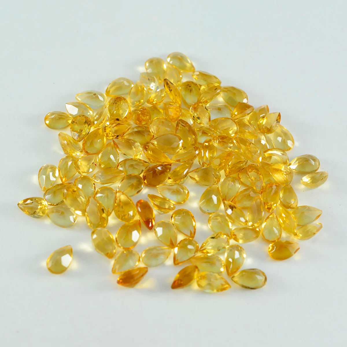 Citrine 1PC Tiny 5x7 MM Pear Faceted Yellow Shine Semi Precious Loose Gemstones - Image 2