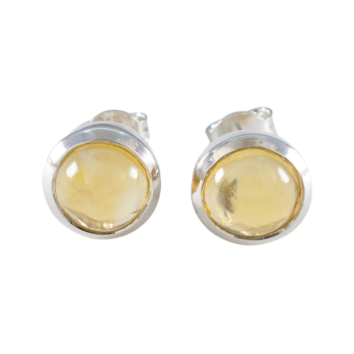 Citrine American Micaelaa Solitaire Stud Yellow 925 Sterling Silver Earring