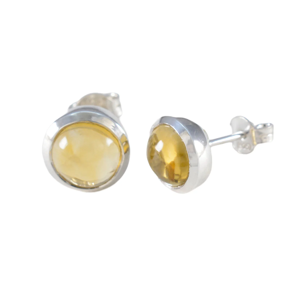Citrine American Micaelaa Solitaire Stud Yellow 925 Sterling Silver Earring - Image 2