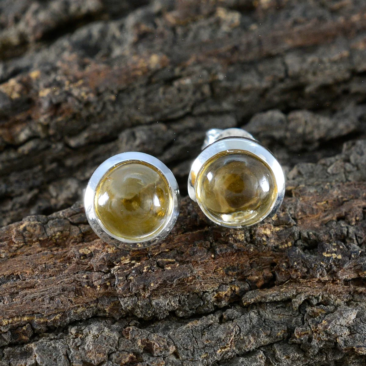 Citrine American Micaelaa Solitaire Stud Yellow 925 Sterling Silver Earring - Image 4