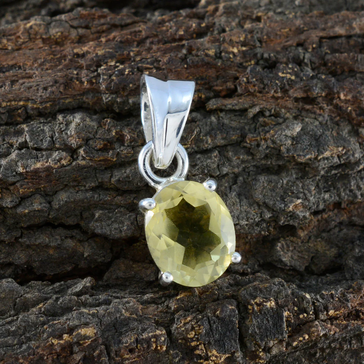 Citrine Dainty French Sterling Silver Solitaire Aaliyah Graceful Yellow Pendant Jewellery - Image 2