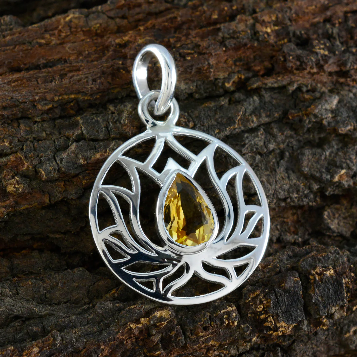 Citrine Dainty German Silver Solitaire Bianca Rope-Wire Yellow Pendant Jewelry - Image 2