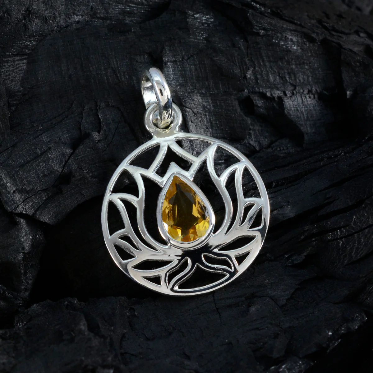 Citrine Dainty German Silver Solitaire Bianca Rope-Wire Yellow Pendant Jewelry - Image 3
