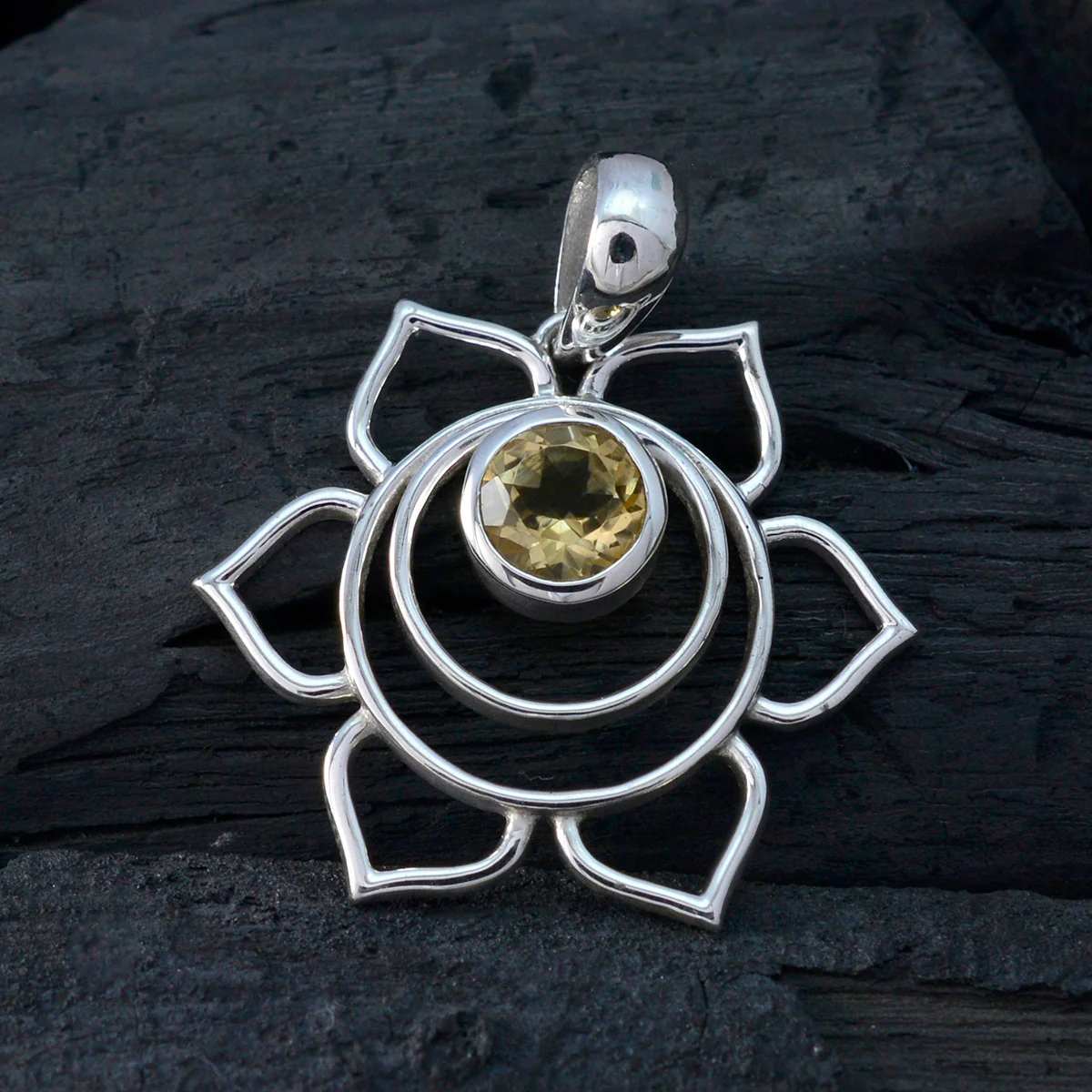 Citrine Delicate Spanish 92.5 Silver Solitaire Hannah Rope-Wire Yellow Pendant Jewellery - Image 3