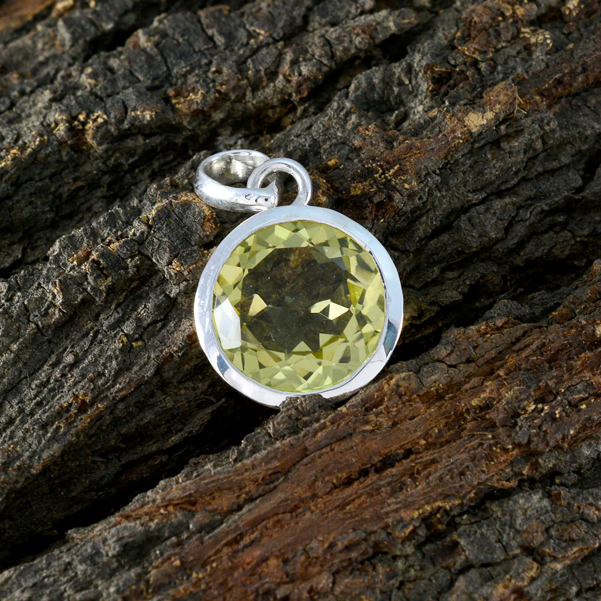 Citrine Featherlight Italian Sterling Silver Solitaire Lucia Trendy Yellow Pendant Jewellery - Image 2