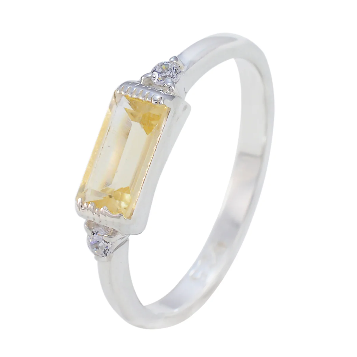 Citrine Halo American 925 Silver Yellow Gemstones Delicate Graceful Ring Jewellery - Image 2