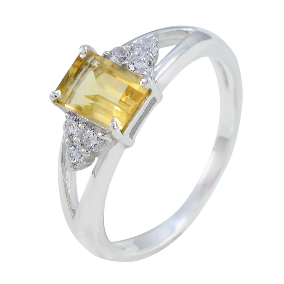 Citrine Halo Turkish 925 Sterling Silver Yellow Gemstone Dainty Artisan Ring Jewellery - Image 2