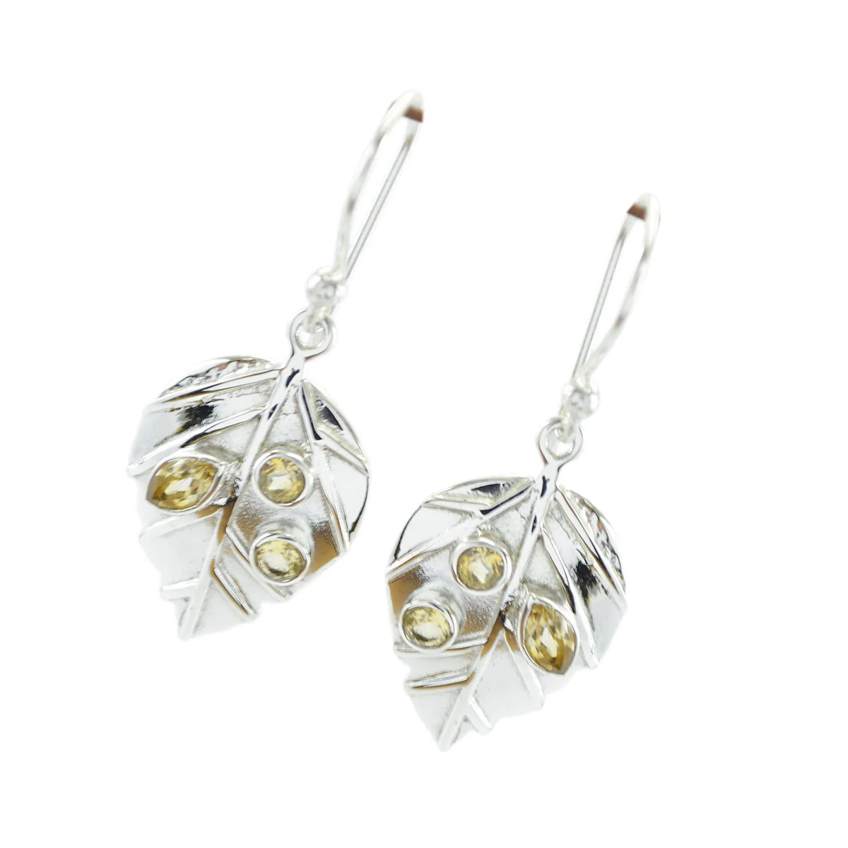 Citrine Italian Ella multiple Dangle Yellow 925 Silver Earring - Image 2