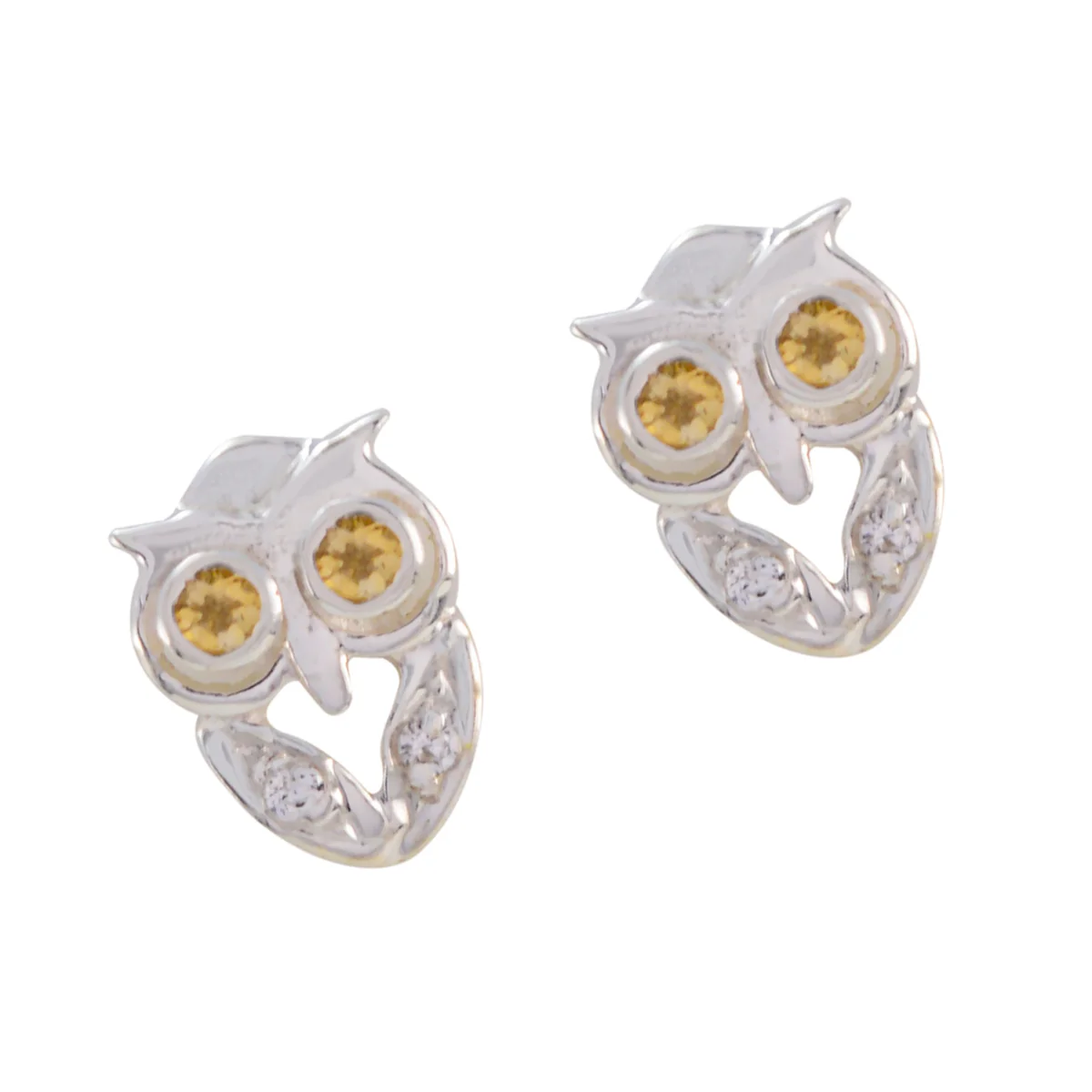 Citrine Italian Greta multiple Stud Yellow Sterling Silver Earring - Image 3