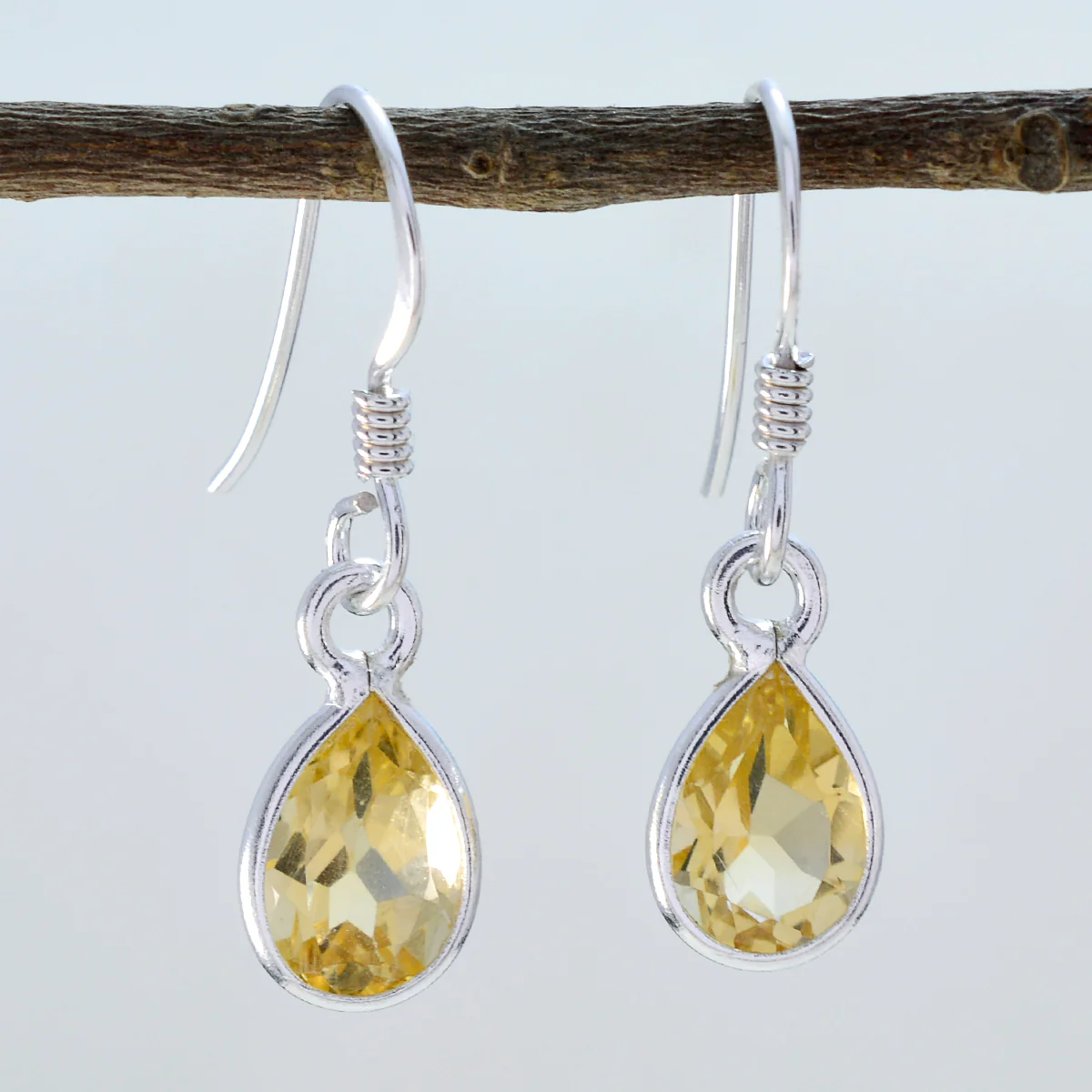 Citrine Japanese Hannah multiple Dangle Yellow 925 Silver Earring - Image 2