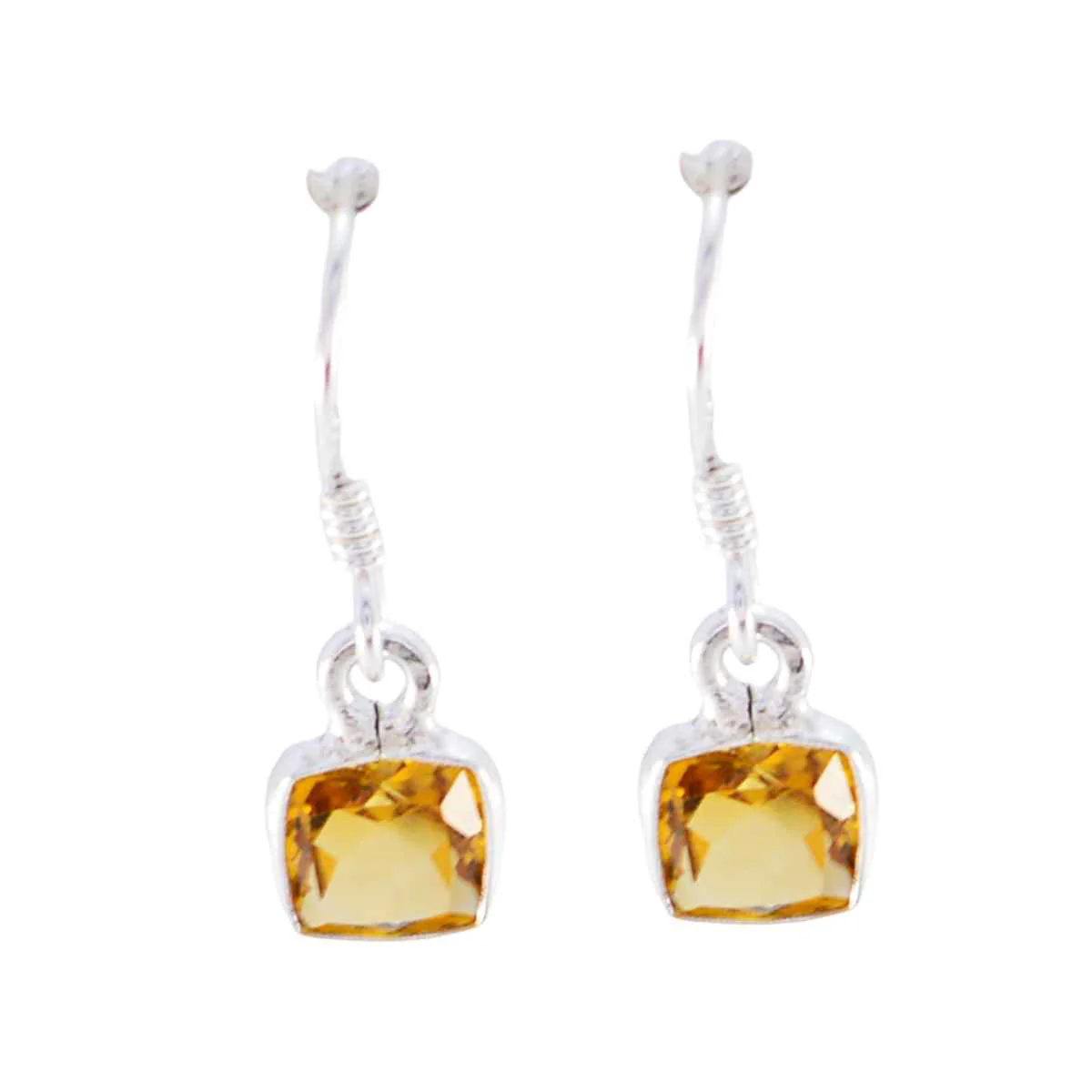 Citrine Korean Claire multiple Dangle Yellow Sterling Silver Earring