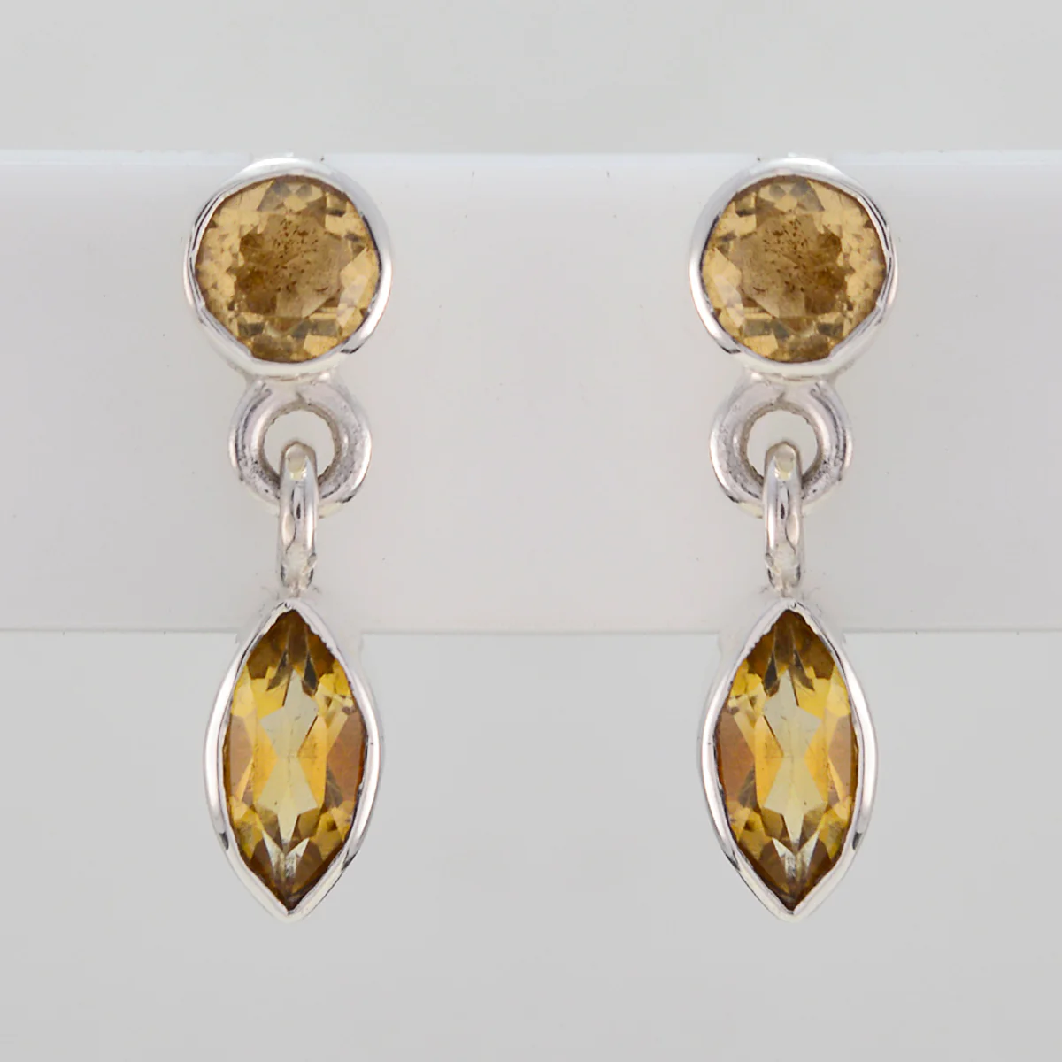 Citrine Mexican Ella multiple Stud Yellow 92.5 Silver Earring