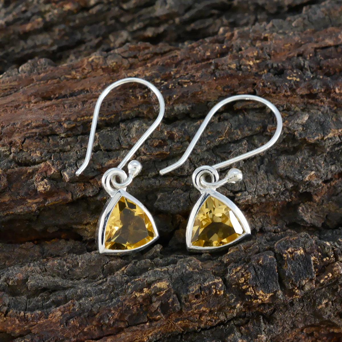 Citrine Moroccan Audrey Solitaire Dangle Yellow Sterling Silver Earring - Image 3